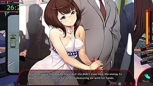 Perverted chikan man jerks off teen girl's cute hentai body