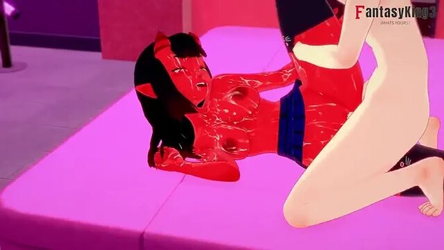 Animated POV of sexy succubus Meru in love hotel