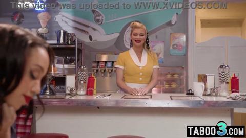 Tempting blonde mature seduces teenage ebony beauty for filthy lesbian lust