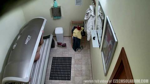 Czech Teen Shows Off in Public Solarium