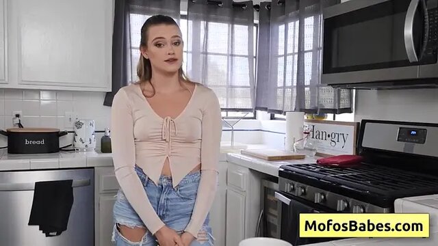 Hot blonde teen plays with her wet pussy after shower