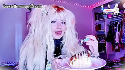 Feast on my enchanted unicorn plate: a sensual, sloppy, sweet cinnamon roll sandwich