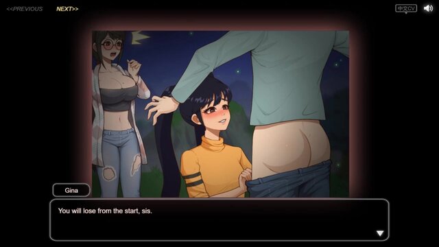 Two Asian teens get creampied in a harem-style 2D hentai game
