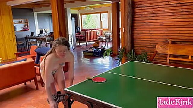 Teen cousin plays strip pong and ends up getting hardcore fucked