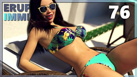 Scorching lesbians ravage bikinis in a steamy, sultry #76 eruption