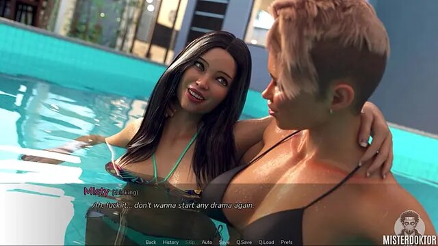 Wet and slutty teen slut rides rod in the pool