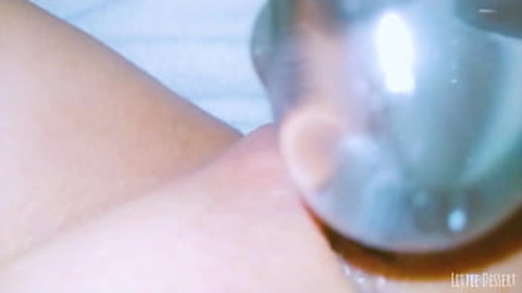 Curious Student Gets Huge Cum Shot with Glass Toy