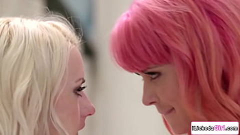  Busty mature lesbians pleasure each other