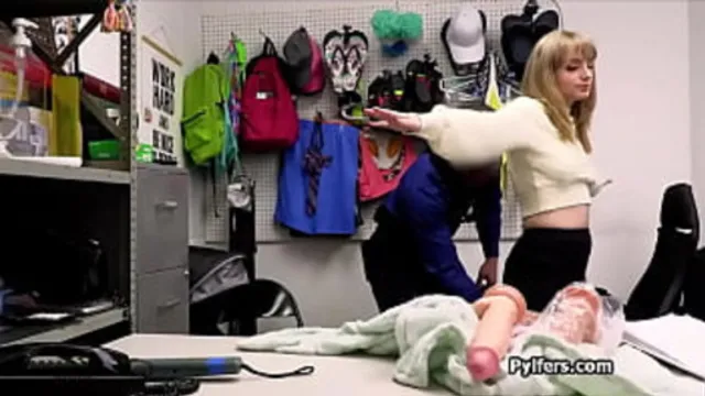 Busty Blonde Steals Dildo &mdash;  Sucks Officer′s Hard Rod