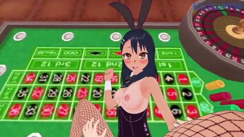 Raunchy blackjack bangs with perverted Nagatoro at the tables - no limits