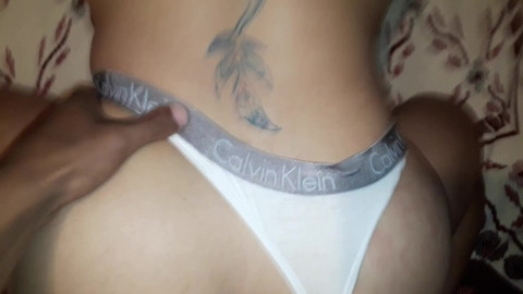 Neighborhood guy deceives his wife saying she'll be late leaving work to get me, the whore, for a while