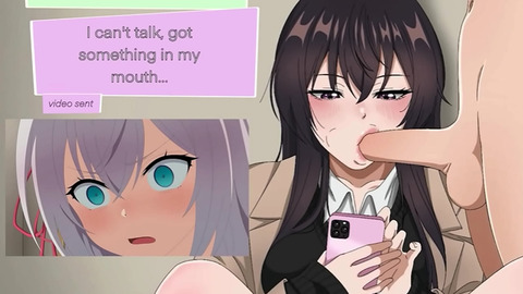 Silent Fucker Has Tongue Deep, Masturbating His Girl In Dressed Room - Animated Adult