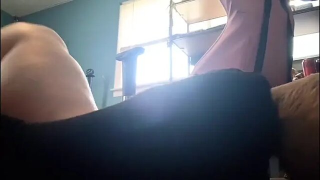 Sultry teen footjob with alluring socks