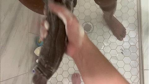 Little Bitch 18yo Masturbates Black Stepfather's Huge Dick🍆