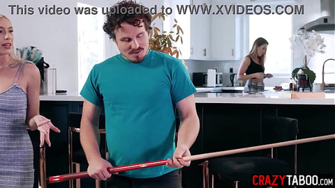 Two Scorching Blonde Beauties Engage In Threesome After Striptease Billiards