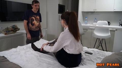 Russian babes Fine Pearl and Vika Lita get pounded by the director in a raw fuck fest