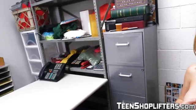 Petite blonde Braylin Bailey is caught stealing and will do anything to escape