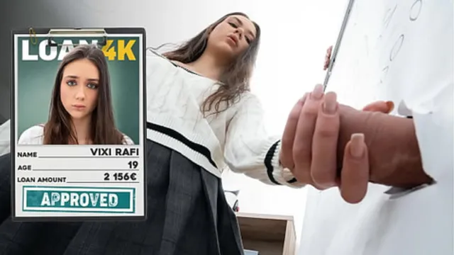 Hot European teen gets happy at office glory hole