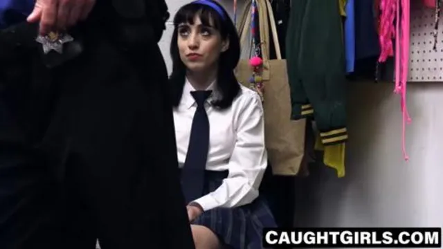 Busty Anna Starr caught stealing by security guard