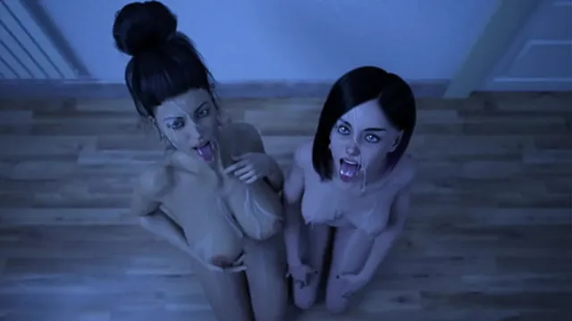 Hot milf and teen share a wild threesome with a big dick🌭 (Full game in bio)