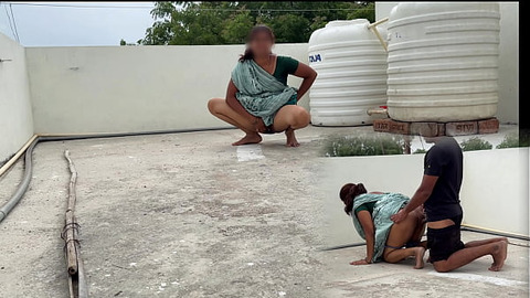 Komal climbed the roof and called me up and kept fucking her openly