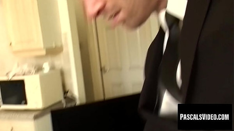 This dude is wearing a tuxedo —  and other than being sharply dressed he loves fucking submissive chicks