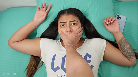 Shh shh DON'T SCREAM! - STEPBRO fucks his STEPSIS when they're home alone
