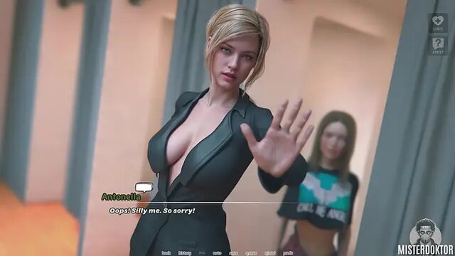 Sexy MILF and teen brunette play roleplay games in hot close-up