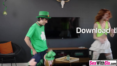 Leprechaun cosplayer pounds stepsis and bestie on St Patricks Day