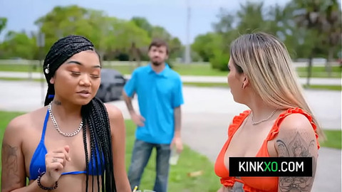 Teen BFFs Instead Of Selling a Lemonade They Fuck For Cash