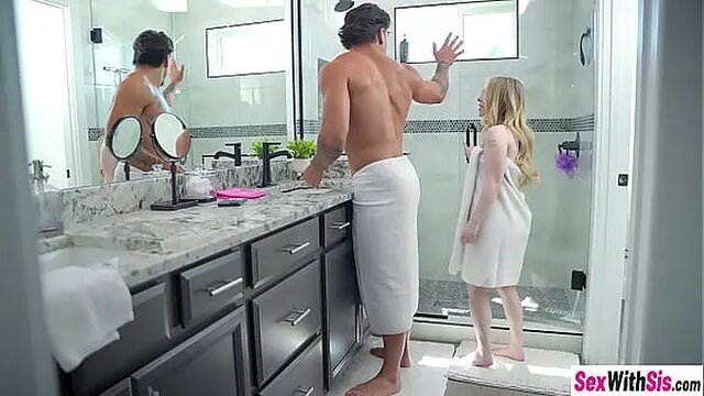 Big Ass Bratty Sis Gags on Huge Cock