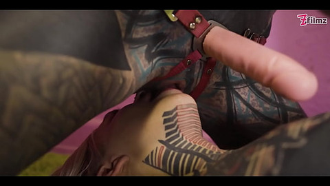 Inked Alt TEEN Strap-on Lesbian Fuck