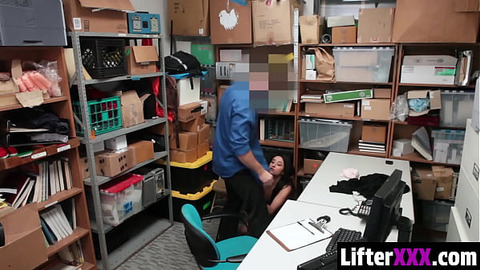 Teen Panties to The Side Before Slamming His Cock Deep Into Her Wet Employee Pussy - Lifterxxx