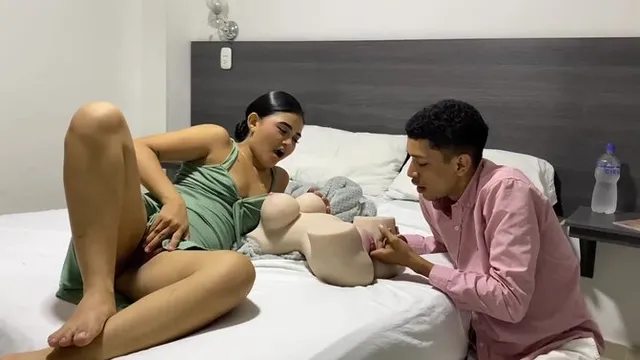 My stepsister watches me fuck a Tantaly sex doll, and she can't resist