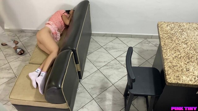 Innocent young gets naughty with step uncle in homemade massage trick