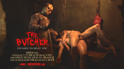 Raw and bloody anal👌 fucking in a brutal butchery setting - 'The Butcher' slashes open her pussy✌