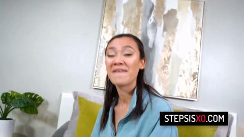 Stepbrother seduces naive sis, exploiting her innocent Asian snatch