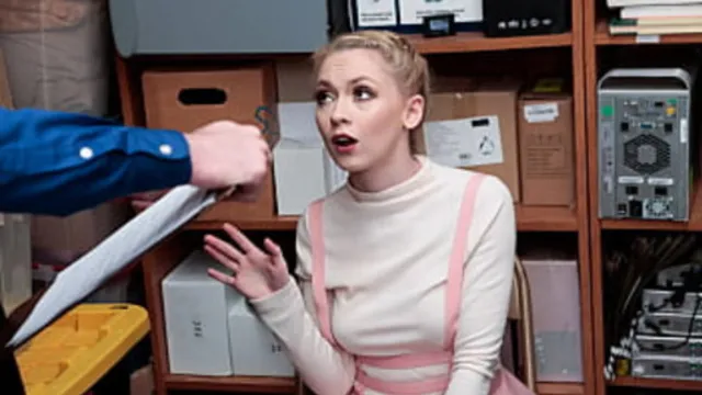 Naughty😈 Teen Caught and Taken for Chat in Security Room - Myshopsex